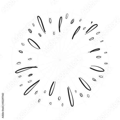 Star burst doodle. Hand drawn sunburst vector illustration.