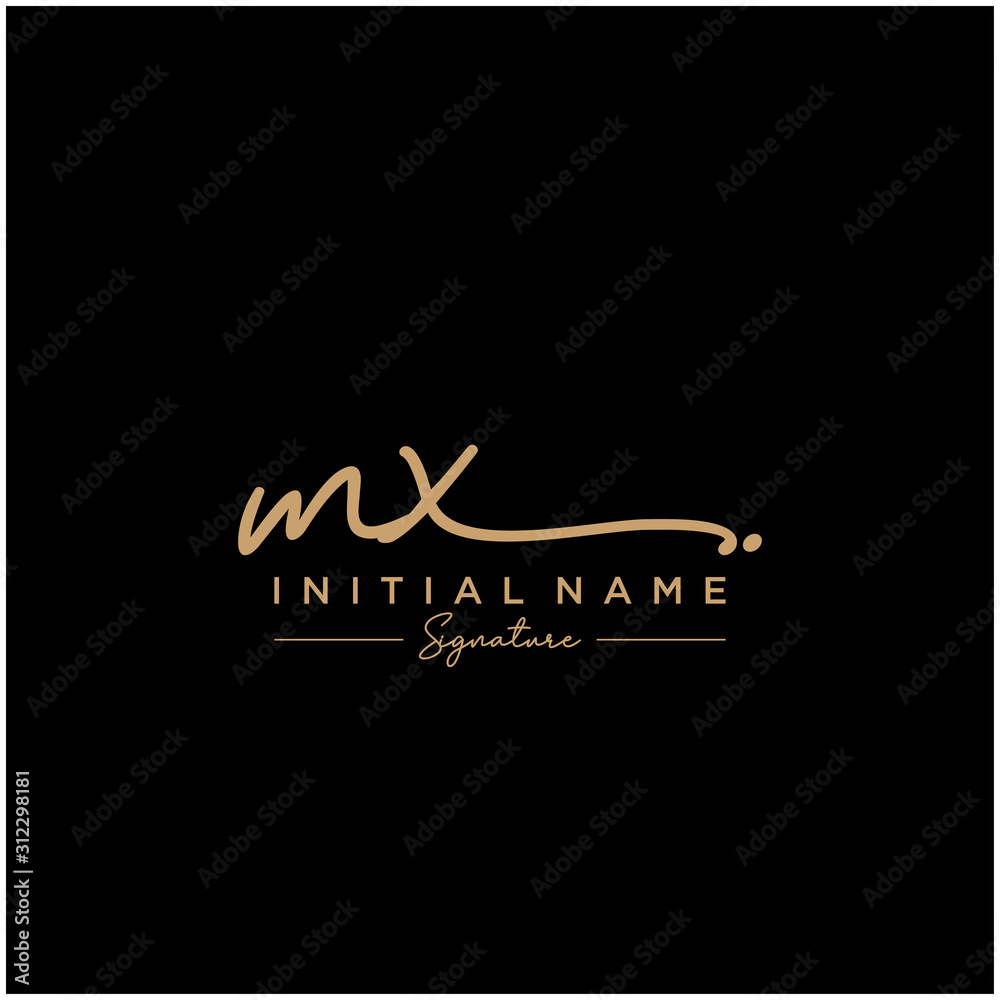 Letter MX Signature Logo Template Vector Letter MX Signature Logo Template Vector