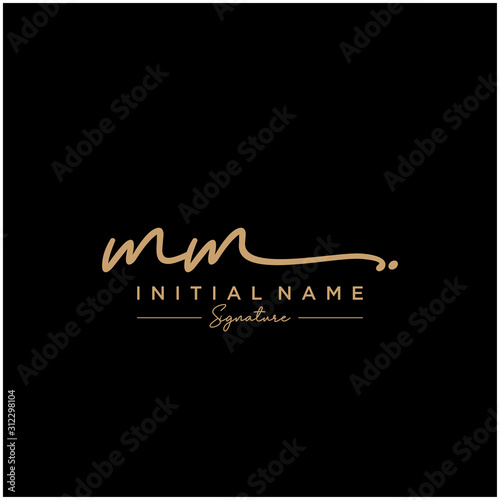 Letter MM Signature Logo Template Vector photo