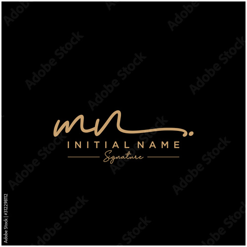 Letter MN Signature Logo Template Vector