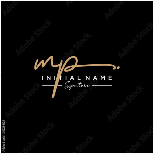 Letter MP Signature Logo Template Vector photo