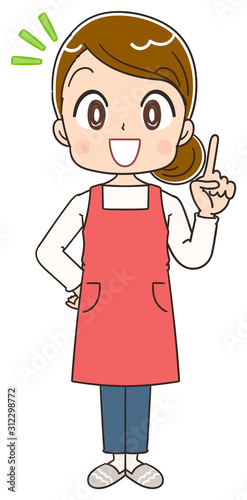 主婦 女性 エプロン イラスト 素材