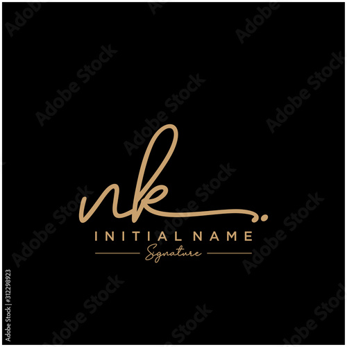 Letter NK Signature Logo Template Vector photo