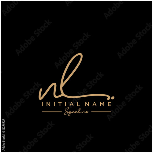 Letter NL Signature Logo Template Vector