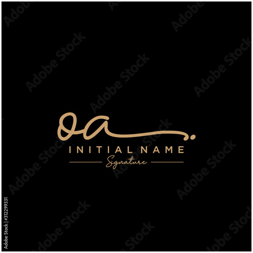 Letter OA Signature Logo Template Vector