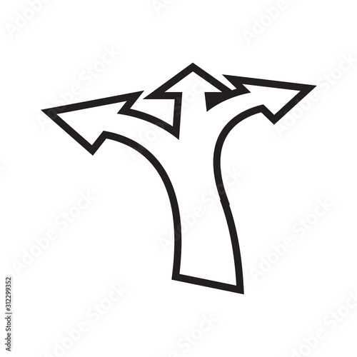 Way direction icon design template vector isolated