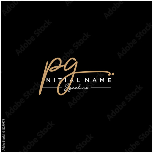 Letter PG Signature Logo Template Vector