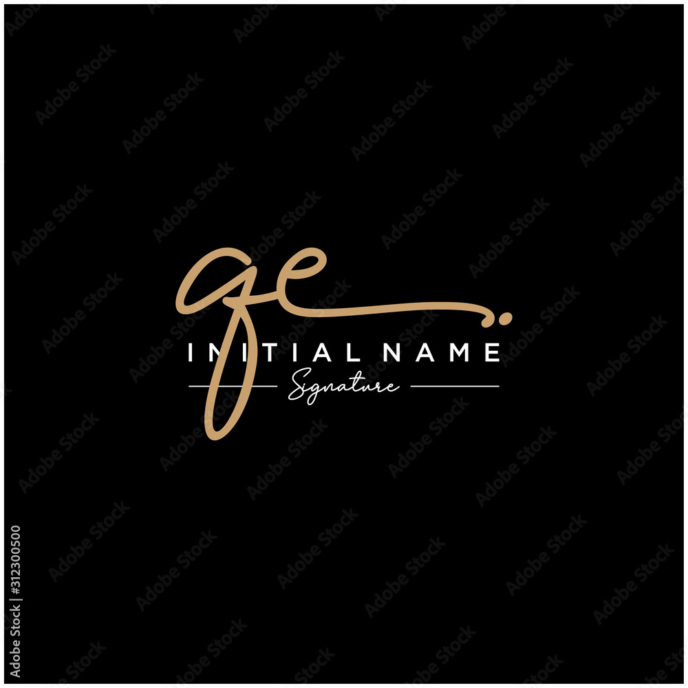 Letter QE Signature Logo Template Vector Letter QE Signature Logo Template Vector