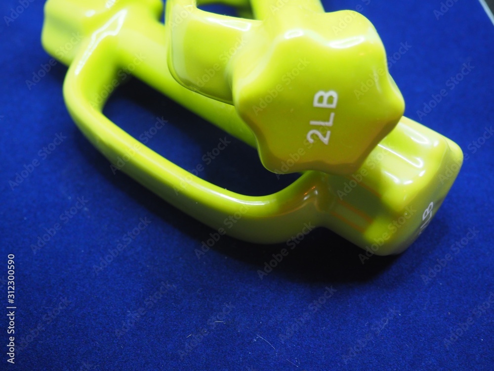 Fototapeta premium Lime Green Two Pound Hand Weights