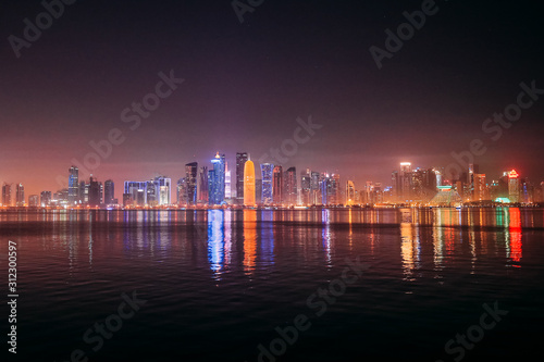 modern Doha at night