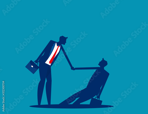 Business people self-reliant. Agreement yourself. Vector illustration business concept