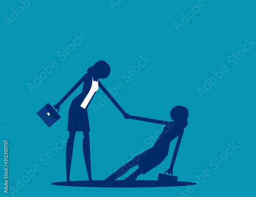 Business people self-reliant. Agreement yourself. Vector illustration business concept
