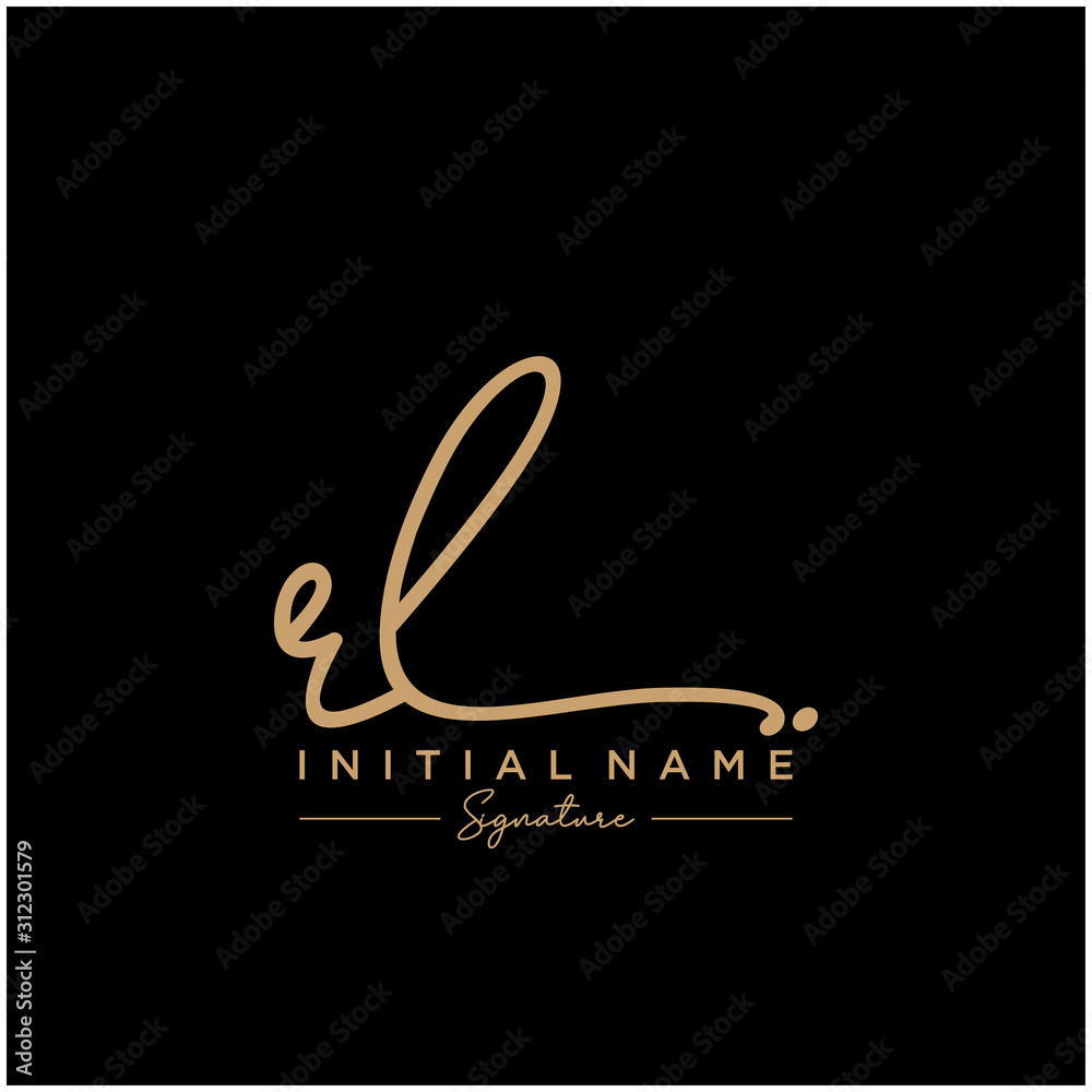 Letter RL Signature Logo Template Vector Letter RL Signature Logo Template Vector
