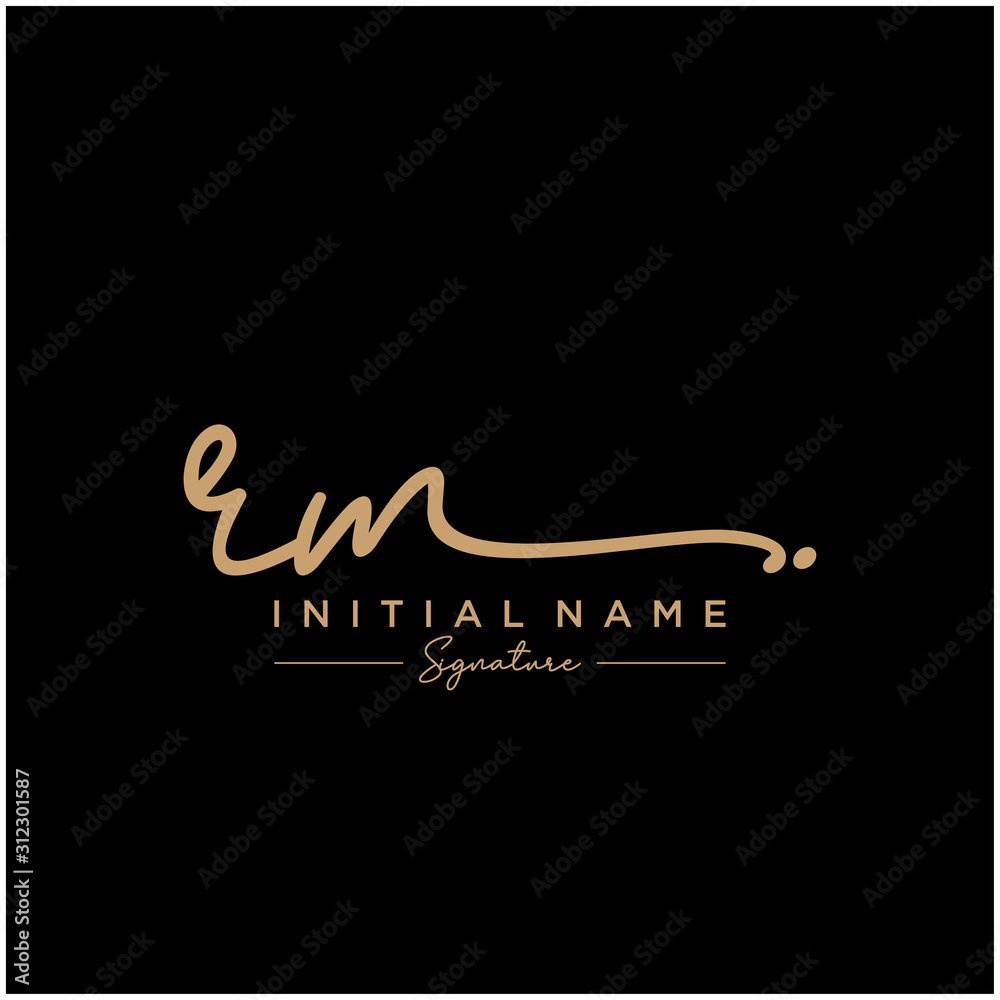 Letter RM Signature Logo Template Vector Letter RM Signature Logo Template Vector