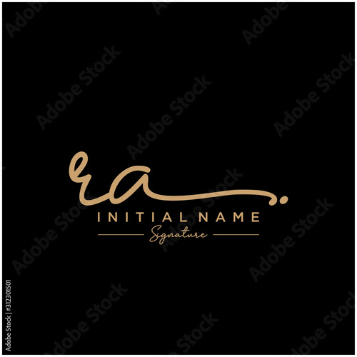 Letter RA Signature Logo Template Vector