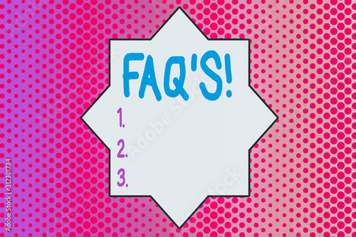 Writing note showing Faq S. Business concept for list of questions and answers relating to particular subject Endless Different Sized Polka Dots in Random Repeated Mirror Reflection
