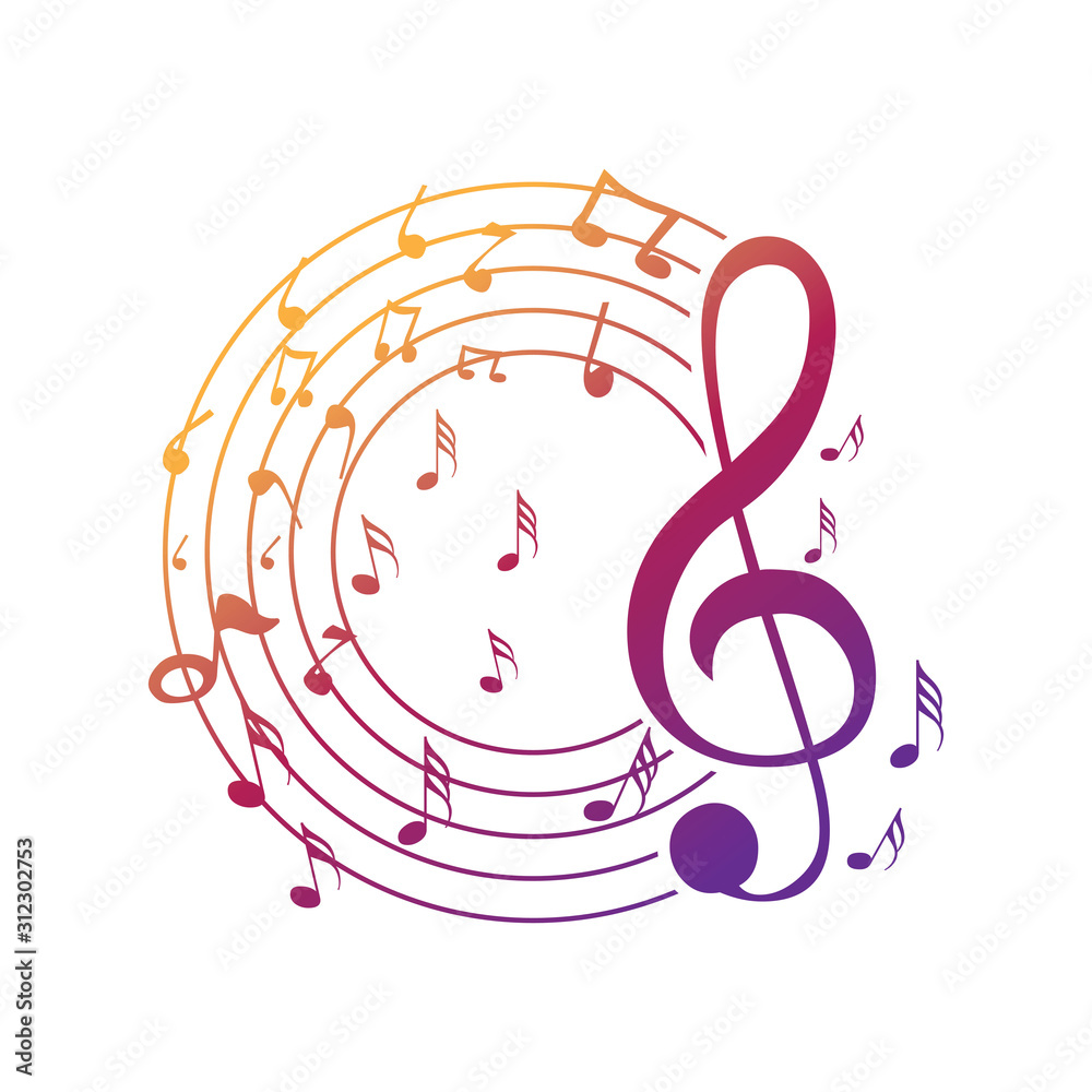 Fototapeta premium Music note symbols logo and icons template