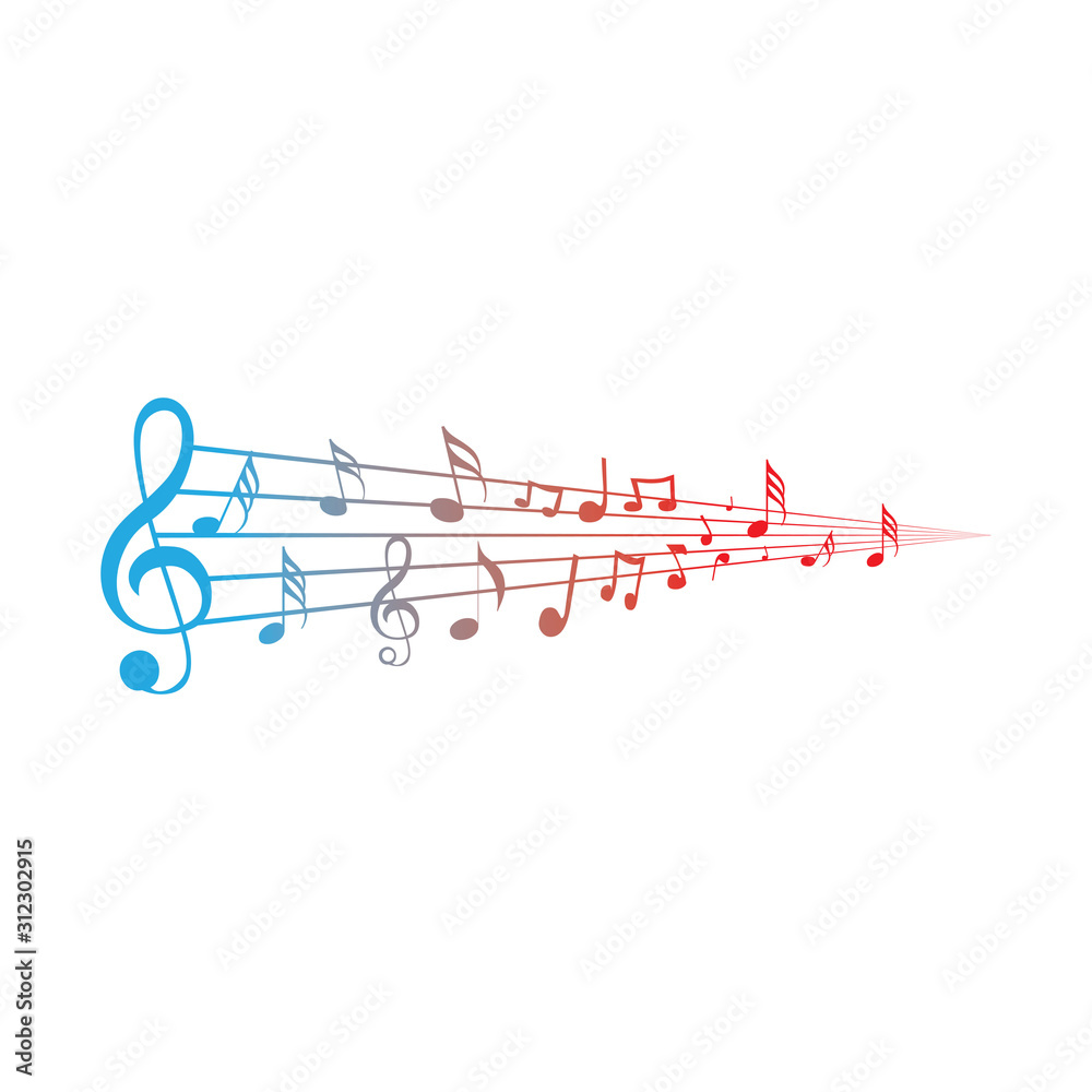 Fototapeta premium Music note symbols logo and icons template