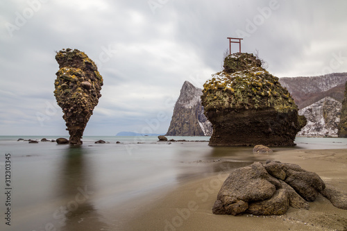 Ebisu Iwa sea stacks in Hokkaido photo