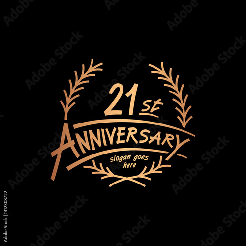 21 years design template. Vector and illustration. 21 years logo.