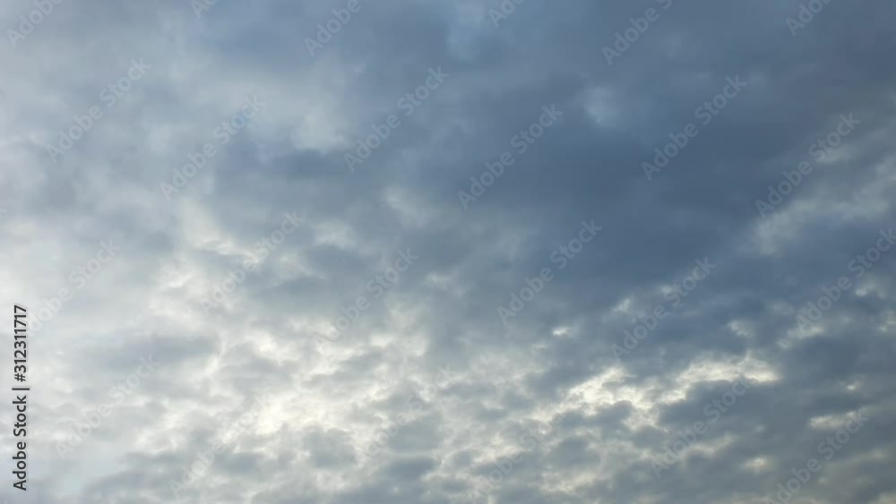 white clouds disappear in the hot sun on blue sky. Time-lapse motion clouds, blue sky background and sun white clouds disappear in the hot sun on blue sky. Time-lapse motion clouds, blue sky background and sun