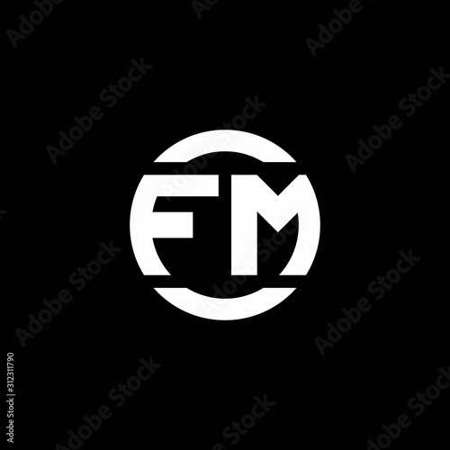 FM logo monogram isolated on circle element design template