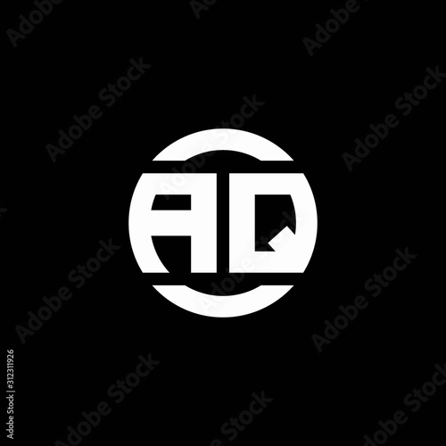 AQ logo monogram isolated on circle element design template