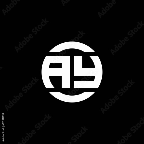 AY logo monogram isolated on circle element design template