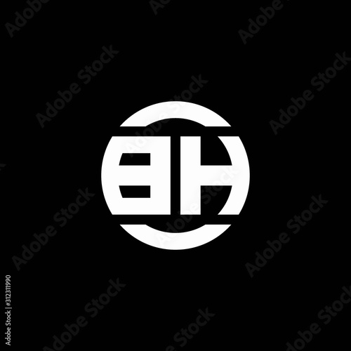 BH logo monogram isolated on circle element design template