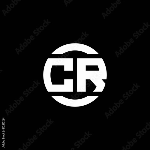 CR logo monogram isolated on circle element design template
