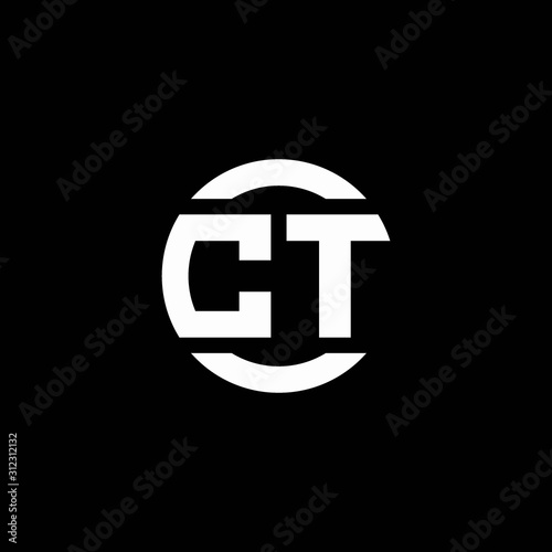 CT logo monogram isolated on circle element design template
