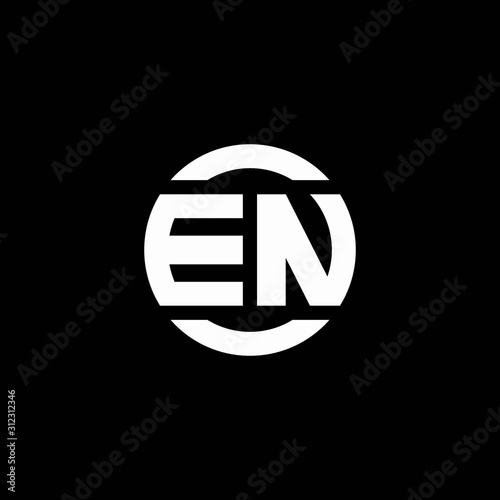 EN logo monogram isolated on circle element design template