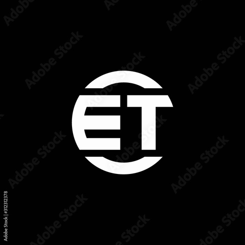ET logo monogram isolated on circle element design template
