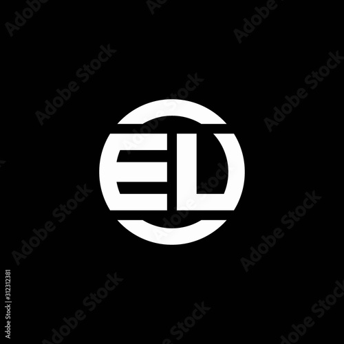 EU logo monogram isolated on circle element design template