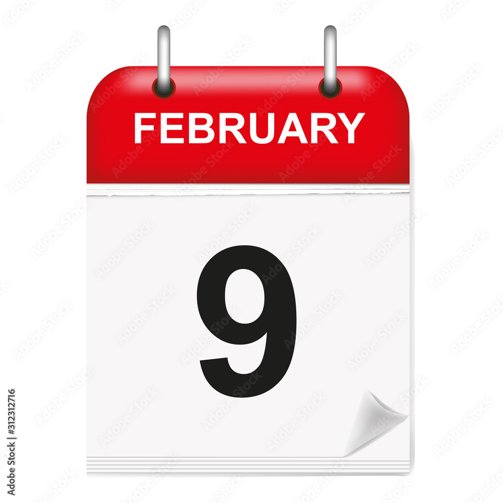 Daily calendar February day 9 Daily calendar February day 9