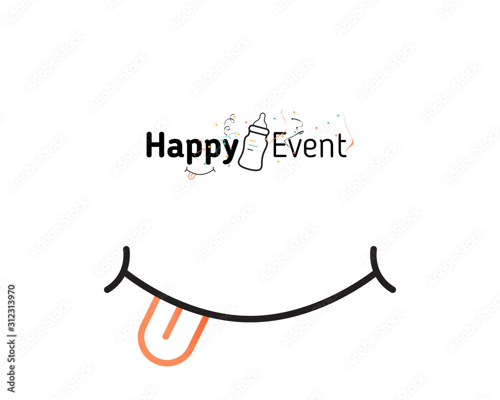 Happy Event illustration. Line Art vector template. Suitable for web, poster, card, invitation, brochure, flyer and t-shirt. Happy Event illustration. Line Art vector template. Suitable for web, poster, card, invitation, brochure, flyer and t-shirt.