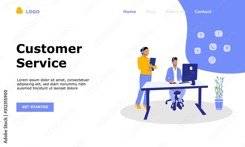 Customer Support and Advising Clients Vector Illustration Concept , Suitable for web landing page, ui,  mobile app, editorial design, flyer, banner, and other related occasion