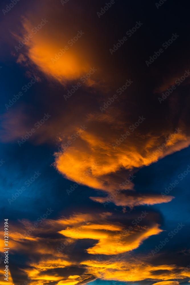 Sky and clouds in sunset time