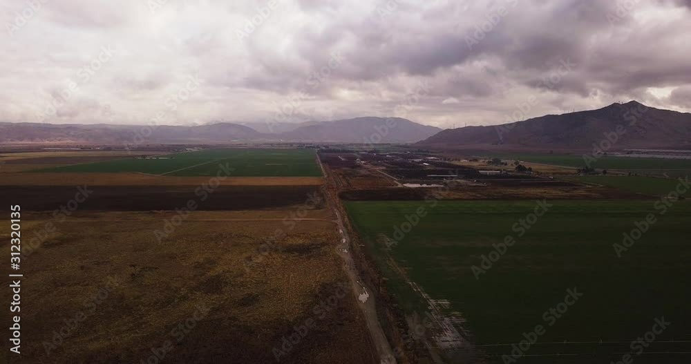 Green crop rural agriculture upland game hunting area California aerial Green crop rural agriculture upland game hunting area California aerial