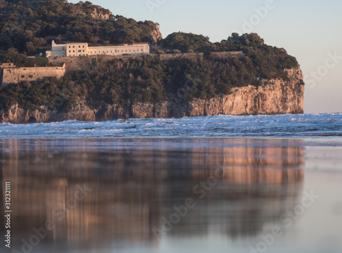 Gaeta, Italy - a very famous spot along the Gulf of Gaeta, the Serapo Beach is 1.5 km long and one of the most beautiful sand beaches of the Mediterranean Sea photo