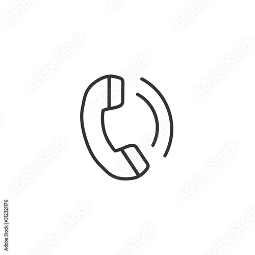 Phone icon in flat style. Telephone call vector illustration on white isolated background. Mobile hotline business concept.