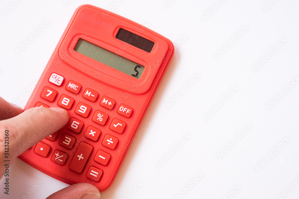 electronic digital calculator for calculate number on white background electronic digital calculator for calculate number on white background