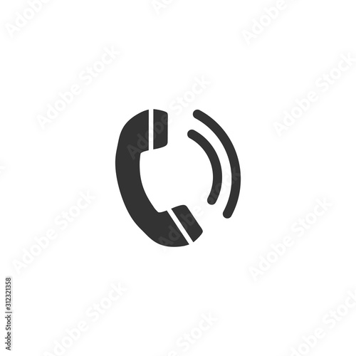 Phone icon in flat style. Telephone call vector illustration on white isolated background. Mobile hotline business concept.