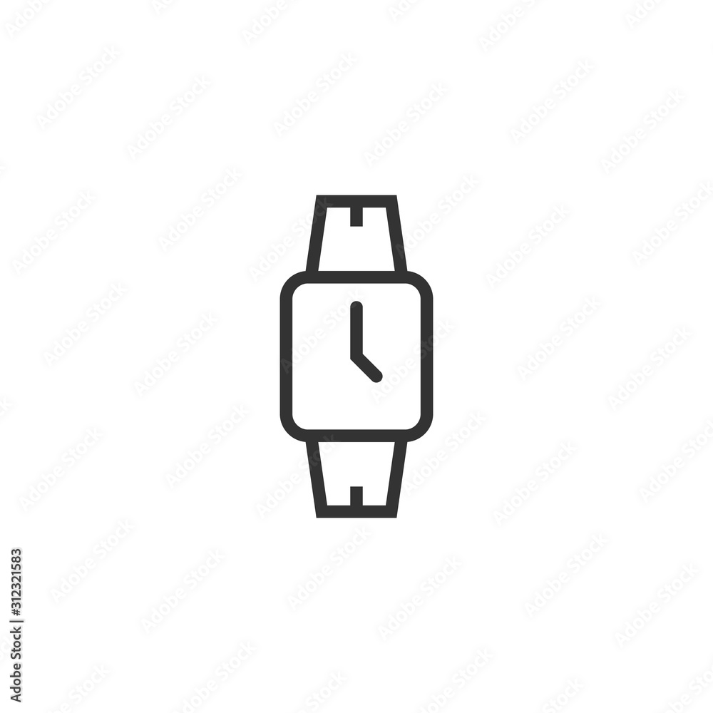Wrist watch icon in flat style. Hand clock vector illustration on white isolated background. Time bracelet business concept. Wrist watch icon in flat style. Hand clock vector illustration on white isolated background. Time bracelet business concept.