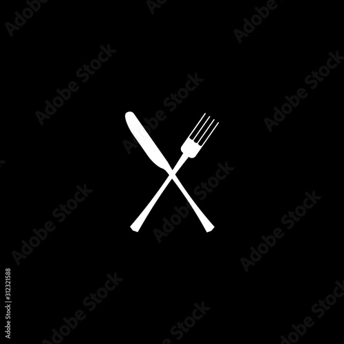 crossed fork over knife vector illustration