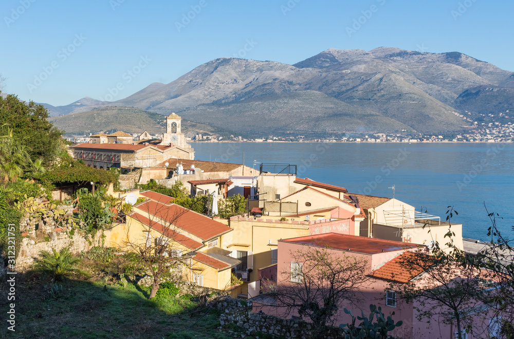 Obraz premium Gaeta, Italy - one of the most spectacular cities along the Tyrrhenian Sea, Gaeta displays an amazing Medieval Old Town, famous of its churches and fortifications
