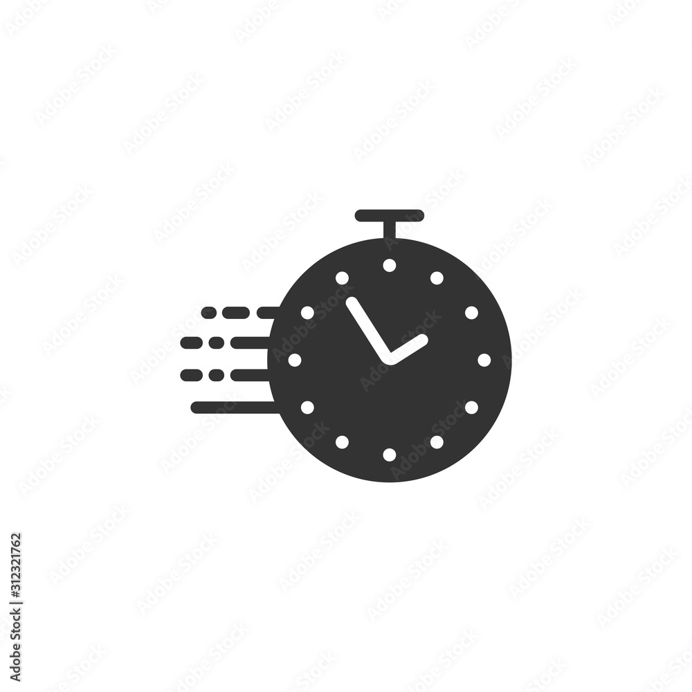 Clock icon in flat style. Watch vector illustration on white isolated background. Timer business concept. Clock icon in flat style. Watch vector illustration on white isolated background. Timer business concept.