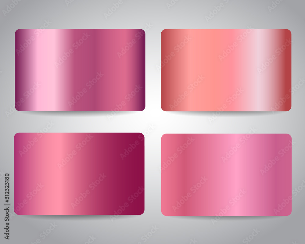 Gift cards or discount cards or credit cards set with shiny pink design background Gift cards or discount cards or credit cards set with shiny pink design background