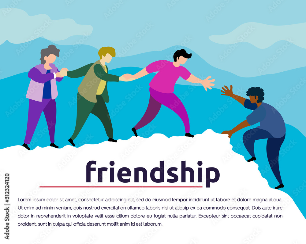 Banner Team Building friendship Collaboration Support Concept Banner Team Building friendship Collaboration Support Concept