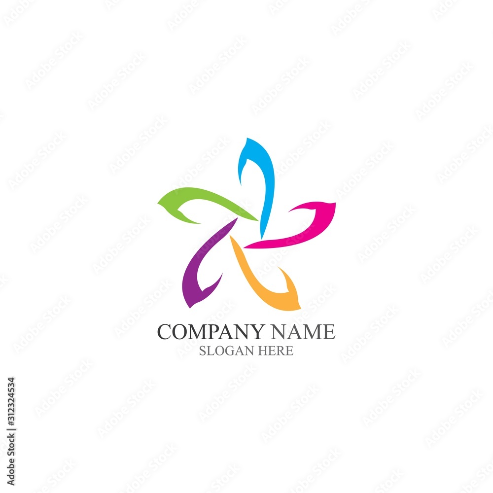 Adoption and community care Logo template vector icon